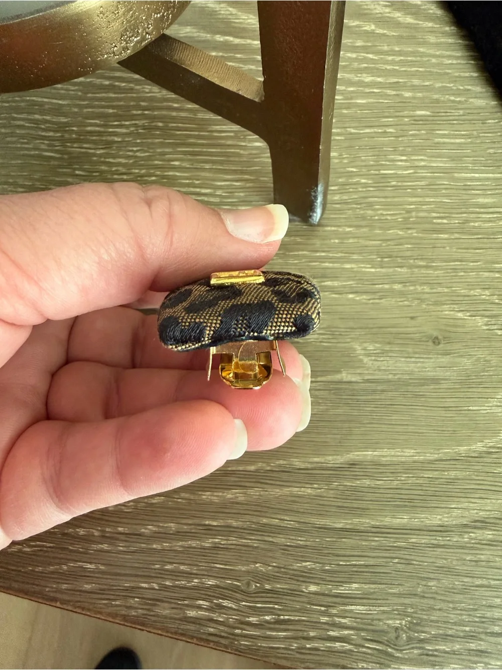 Fendi Vintage Jacquard Animal Print Hair Clip